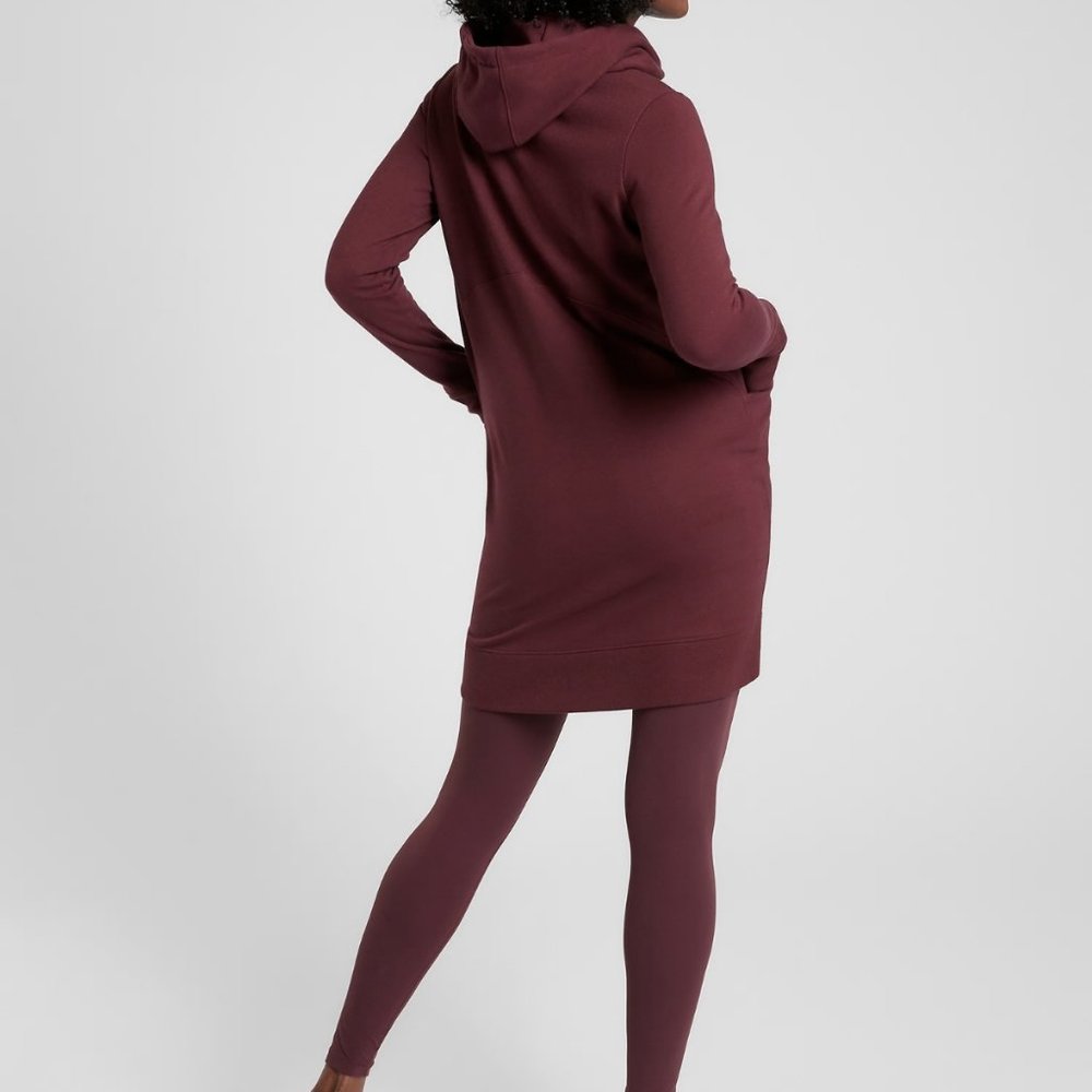 Athleta Triumph Sweatshirt Dress Antique Burgundy - Picture 3 of 10
